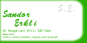 sandor erkli business card